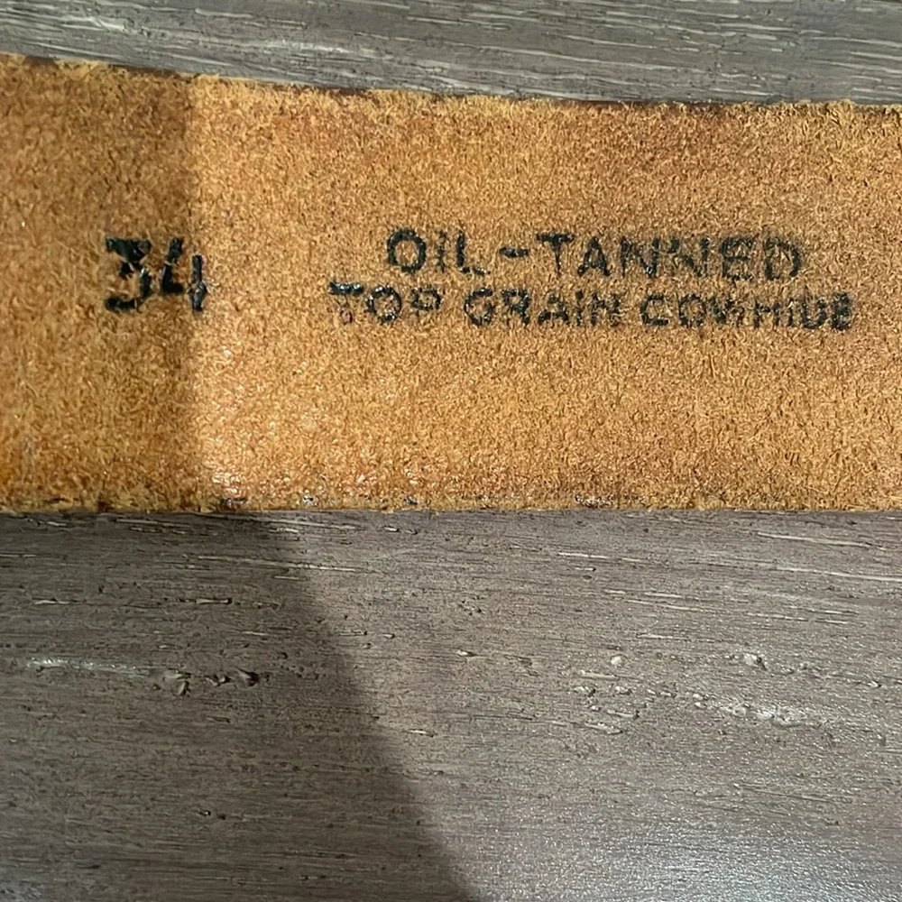 Vintage Men’s Oil-Tanned Top Grain Cowhide distressed leather brown belt size 34